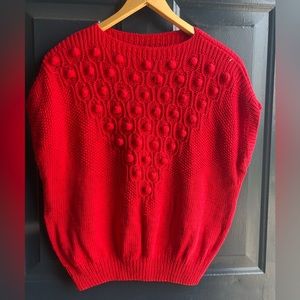 Vintage Red Crochet 🧶 Blouse Size M